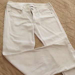 White boot cut jeans